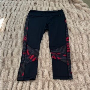 ALALA High Waist Black Red Panel Leggings | Size Not Tagged